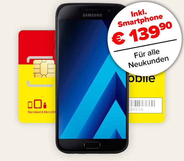 Komplettpaket mit Samsung Galaxy A3 und Smartphone-Tarif