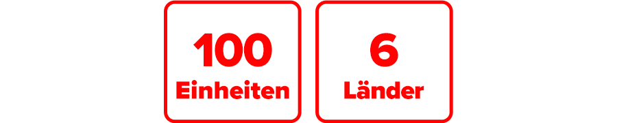 Inklusive 100 Einheiten für Minuten, SMS oder MB, gültig in 6 Ländern