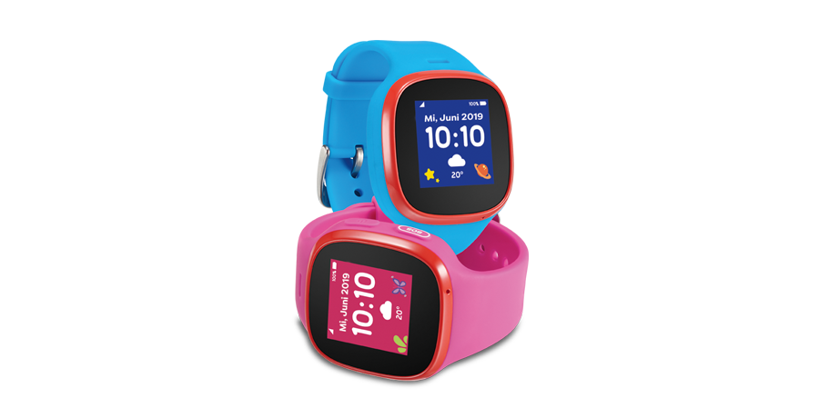 Kids Watch mit blauem und rosafarbenem Wechselarmband