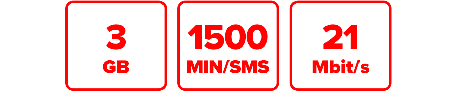 Inklusive 3 GB, 1.500 MIN/SMS und 21 Mbit/s