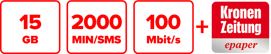 Inklusive 15 GB, 2000 MIN/SMS, 100 Mbit/s und Krone ePaper