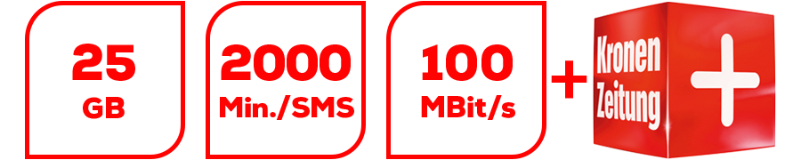 Inklusive 25 GB, 2000 Min./SMS, 100 MBit/s und Krone ePaper