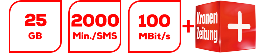Inklusive 25 GB, 2000 Min./SMS, 100 MBit/s und Krone ePaper
