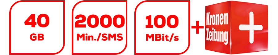 Inklusive 40 GB, 2000 Min./SMS, 100 MBit/s und Krone Digital-Abo
